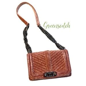 Rebecca Minkoff dusty pink crushed velvet crossbody purse bag